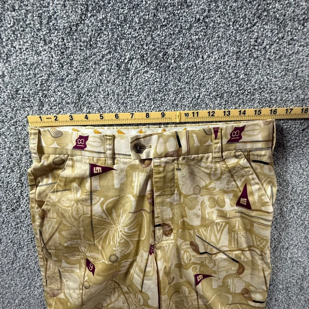 Loudmouth Golf Shorts Men's‎ 32 Hawaiian Golf Print Cotton Stretch Flat Front